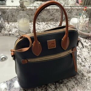 Black and Brown Domed Satchel